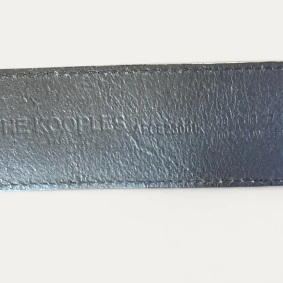 THE KOOPLES French Luxury Leather Belt with Vintage looking Silver Buckle - Picture 3 of 6